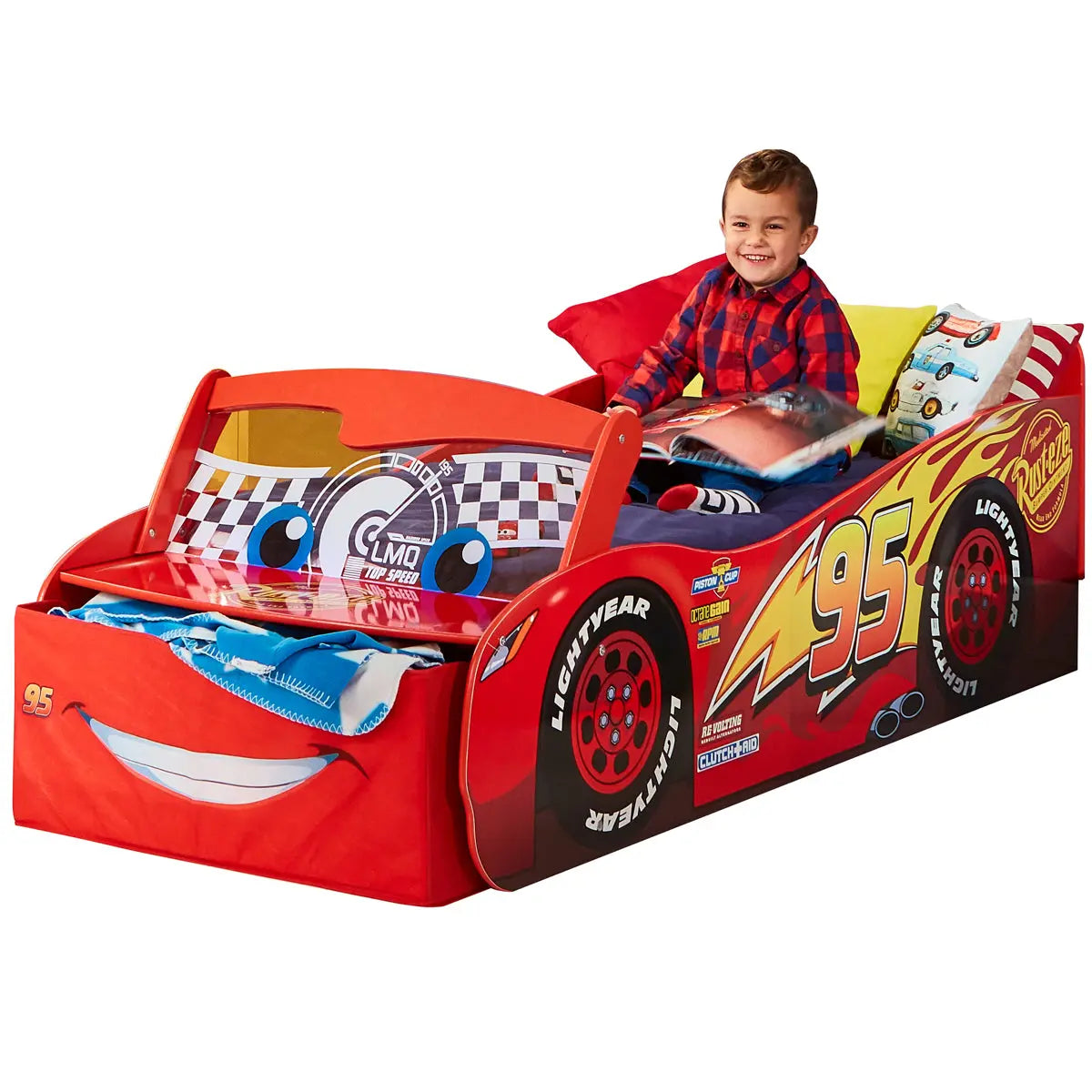 Disney Cars - Letto per bambini con vano contenitore sotto il